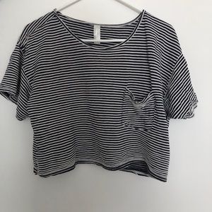 American Apparel Stripped Cropped Tee